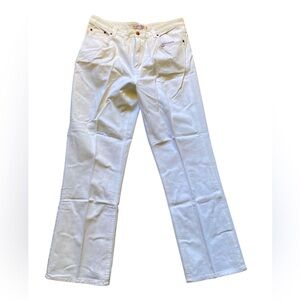 Bill Blass White Straight-Leg Jeans Classic Design